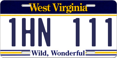 WV license plate 1HN111