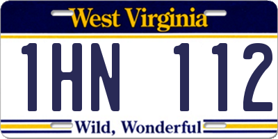 WV license plate 1HN112