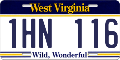 WV license plate 1HN116