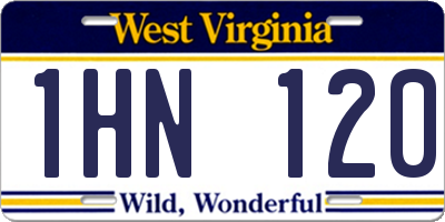 WV license plate 1HN120