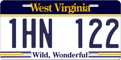 WV license plate 1HN122