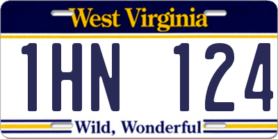 WV license plate 1HN124