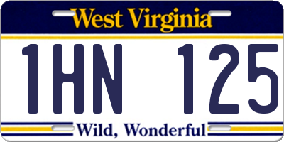 WV license plate 1HN125