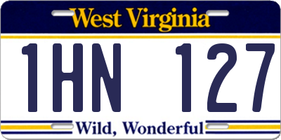 WV license plate 1HN127