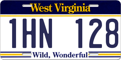 WV license plate 1HN128