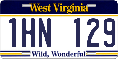 WV license plate 1HN129
