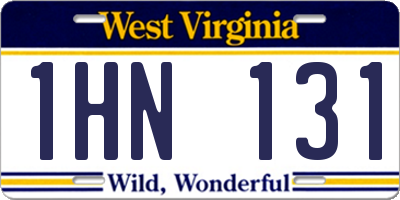 WV license plate 1HN131