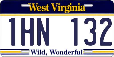 WV license plate 1HN132