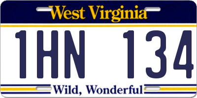 WV license plate 1HN134