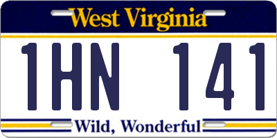 WV license plate 1HN141