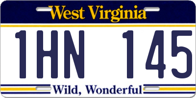 WV license plate 1HN145