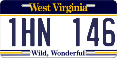 WV license plate 1HN146