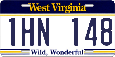 WV license plate 1HN148
