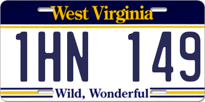 WV license plate 1HN149