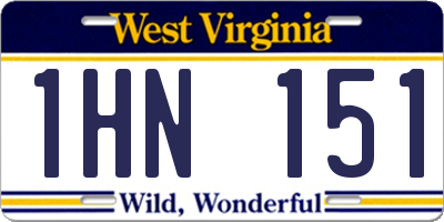 WV license plate 1HN151