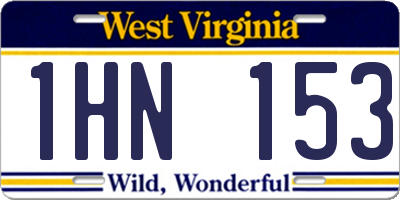 WV license plate 1HN153