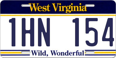 WV license plate 1HN154