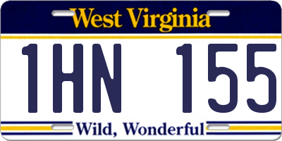 WV license plate 1HN155