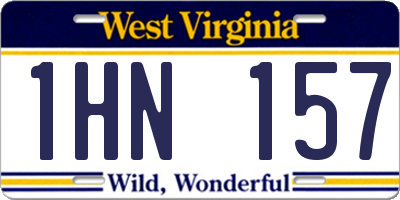 WV license plate 1HN157