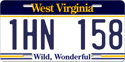 WV license plate 1HN158