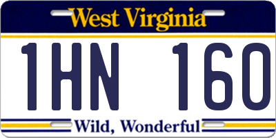 WV license plate 1HN160