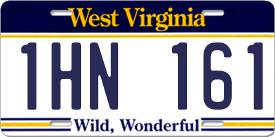 WV license plate 1HN161