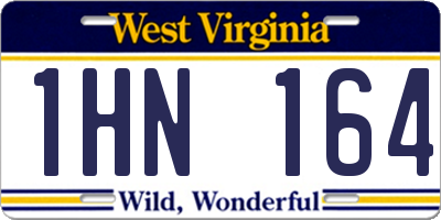 WV license plate 1HN164