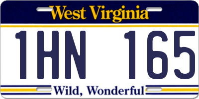 WV license plate 1HN165