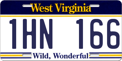 WV license plate 1HN166