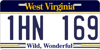 WV license plate 1HN169