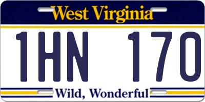 WV license plate 1HN170