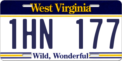 WV license plate 1HN177