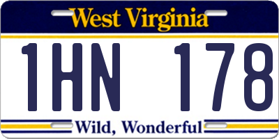 WV license plate 1HN178