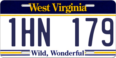WV license plate 1HN179