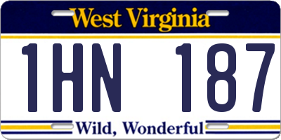 WV license plate 1HN187