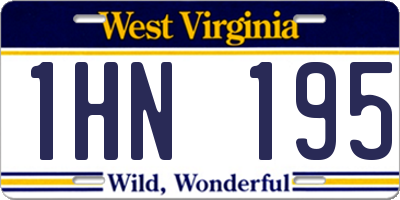 WV license plate 1HN195