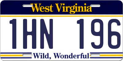 WV license plate 1HN196