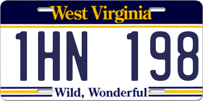 WV license plate 1HN198
