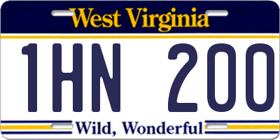 WV license plate 1HN200