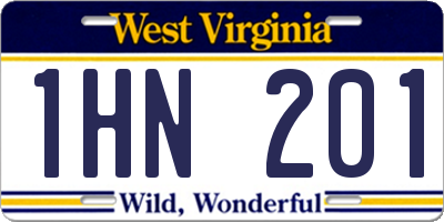 WV license plate 1HN201