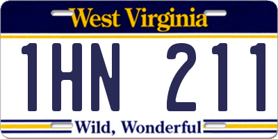 WV license plate 1HN211