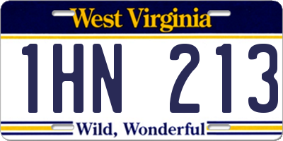WV license plate 1HN213