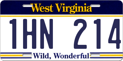 WV license plate 1HN214