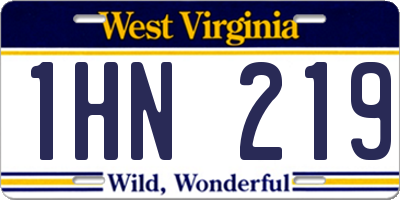 WV license plate 1HN219