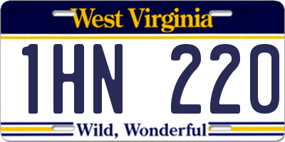 WV license plate 1HN220
