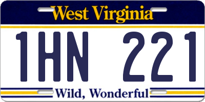WV license plate 1HN221