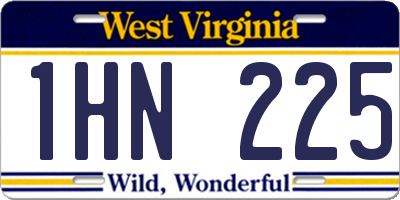 WV license plate 1HN225