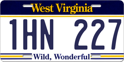 WV license plate 1HN227