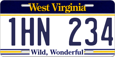 WV license plate 1HN234