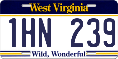 WV license plate 1HN239